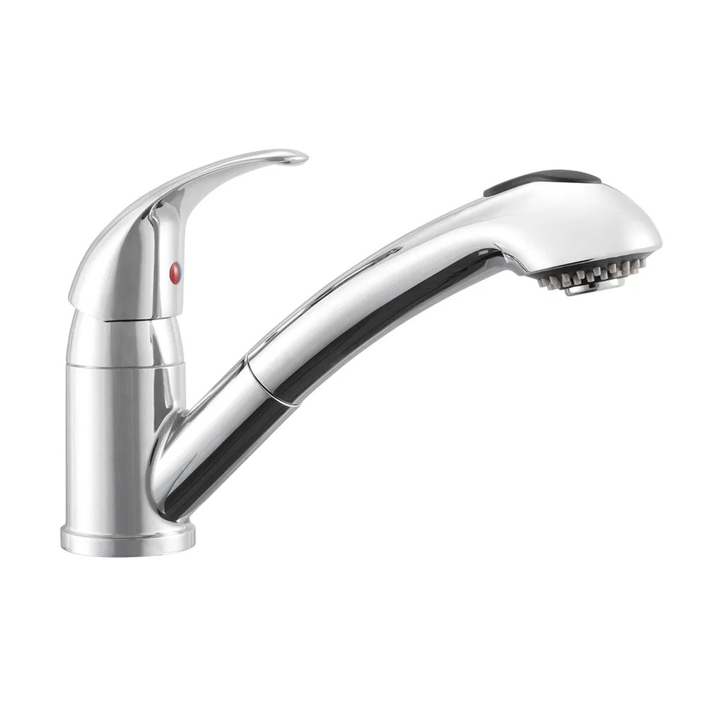DF-NMK852-CP – DURA FAUCET Faucet, Used For Kitchen Single Piece Deck Mount Pull-Out Spout Single Lever Handle Chrome...